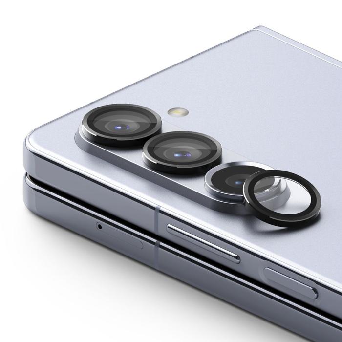 Bild 2, Ringke Samsung Galaxy Z Fold 5 Linsskydd Härdat Glas Svart