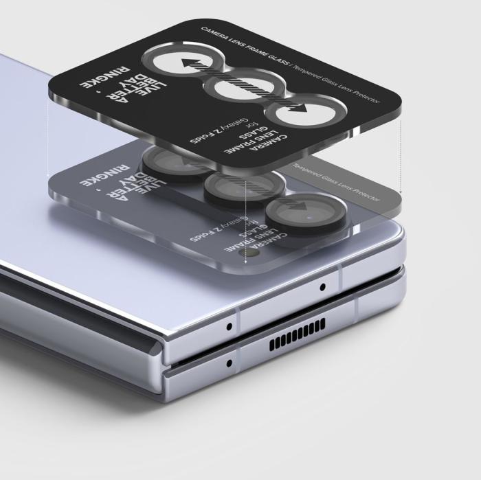 Bild 4, Ringke Samsung Galaxy Z Fold 5 Linsskydd Härdat Glas Svart