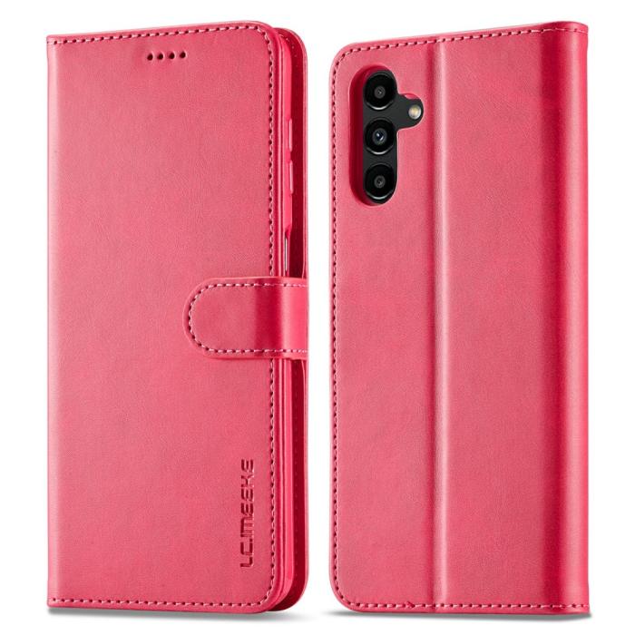 Bild 1, LC.IMEEKE Samsung Galaxy A34 5G Fodral Läder Rosa/Röd