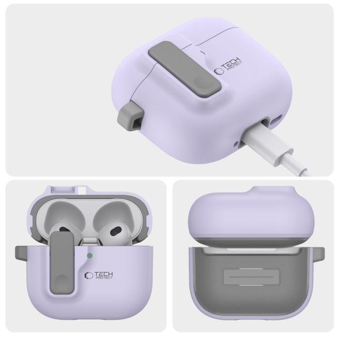 Bild 4, Tech-Protect AirPods 4 Skal Slim Hook Lavender