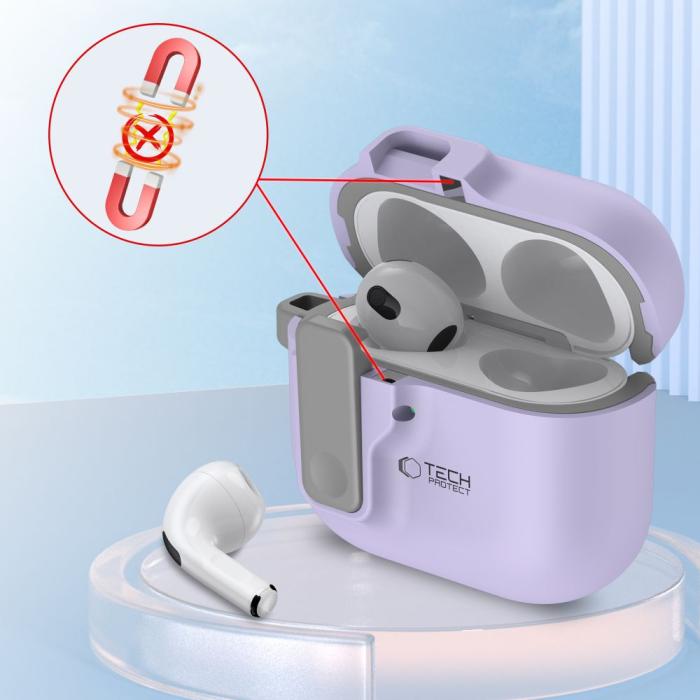 Bild 5, Tech-Protect AirPods 4 Skal Slim Hook Lavender
