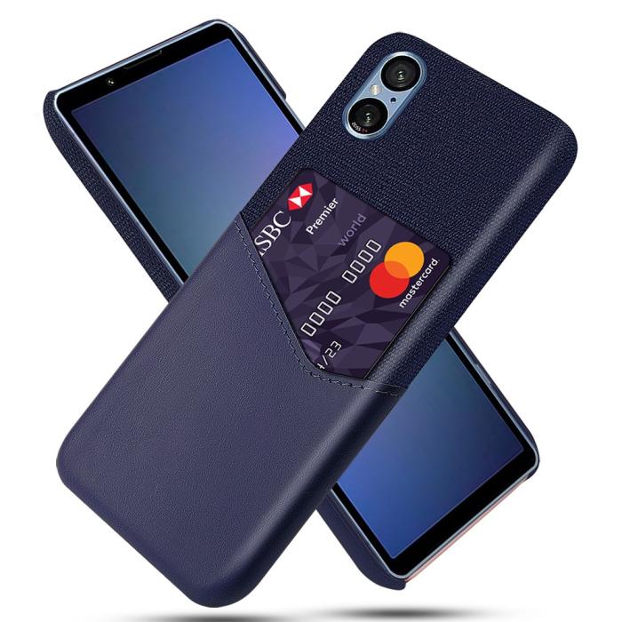 Bild 1, Sony Xperia 5 V Skal Läder Med Kortfack Blå