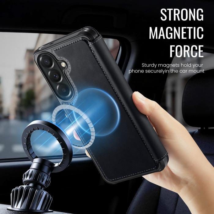 Bild 2, CASEME Samsung Galaxy A17/A16/A26 Skal RFID Plånbok Svart