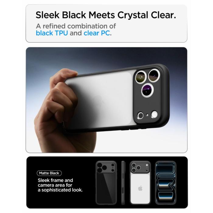 Bild 6, Spigen iPhone 18 Pro / 17 Pro Skal Ultra Hybrid Mattsvart