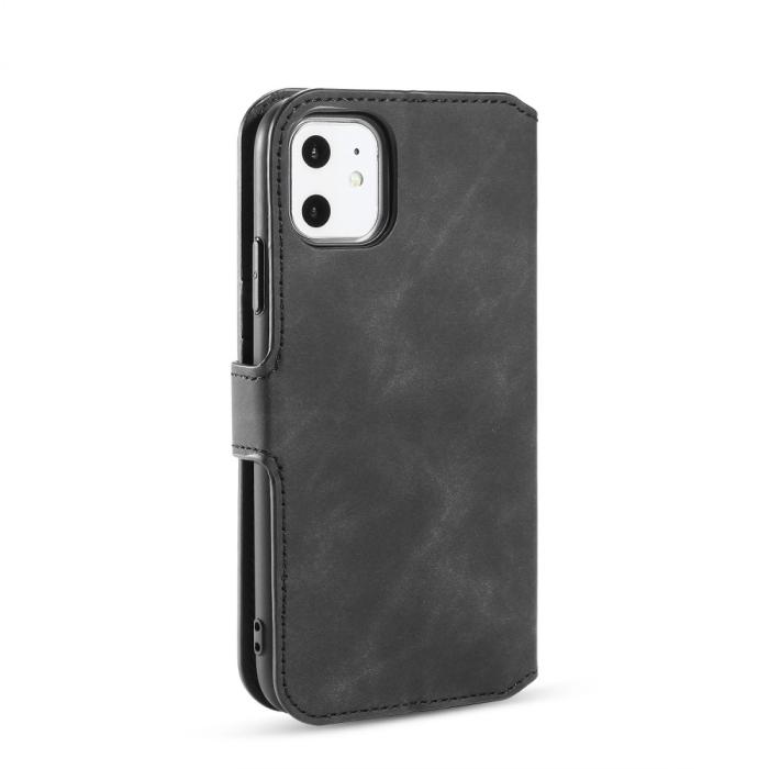 Bild 4, DG.MING iPhone 11 Fodral Retro Läder Svart