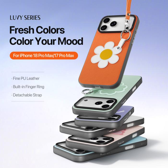 Bild 4, DUX DUCIS iPhone 18 Pro Max Skal PU-Läder Prästkrage Orange