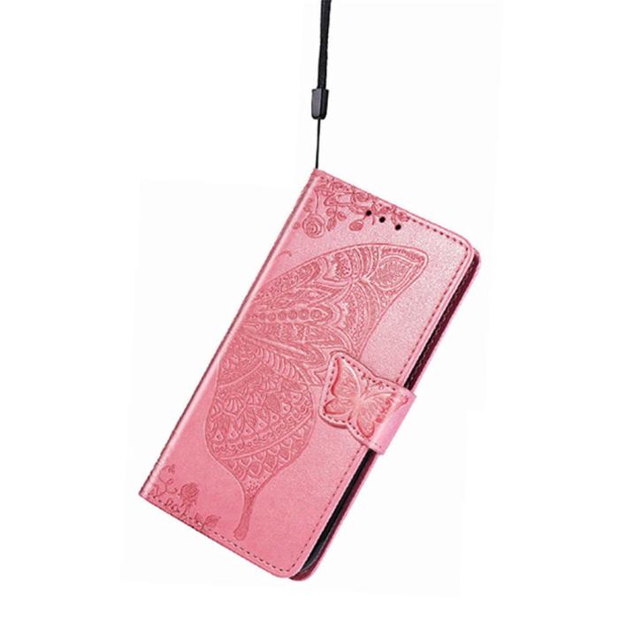 Bild 4, Samsung Galaxy A16 Fodral Med Fjäril Tryck Rosa
