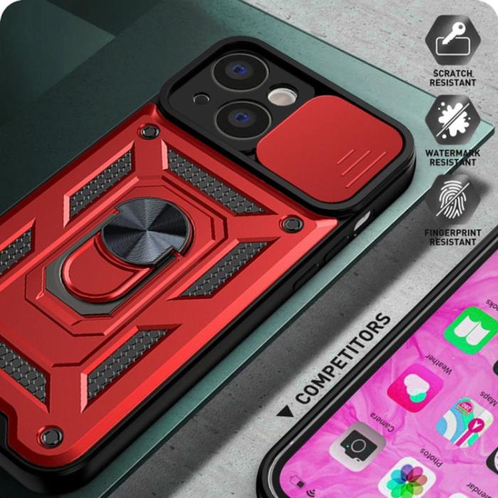 Bild 6, iPhone 14 Pro Skal CamShield Hybrid Ring Röd
