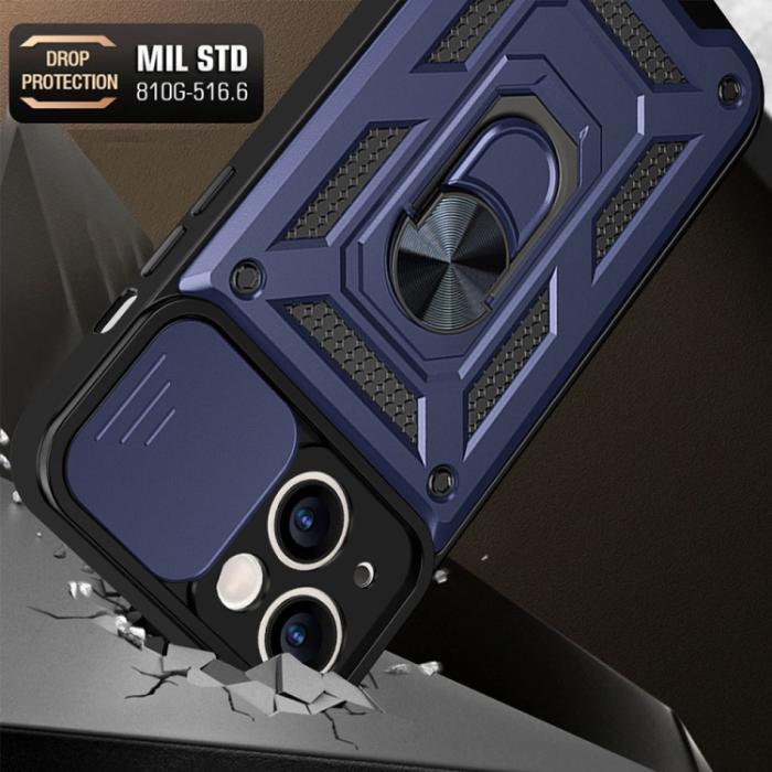 Bild 2, iPhone 14 Pro Skal CamShield Hybrid Ring Blå