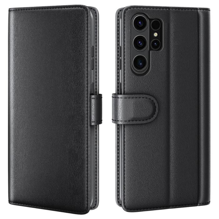 Bild 1, Samsung Galaxy S24 Ultra Fodral Premium Äkta Läder Svart