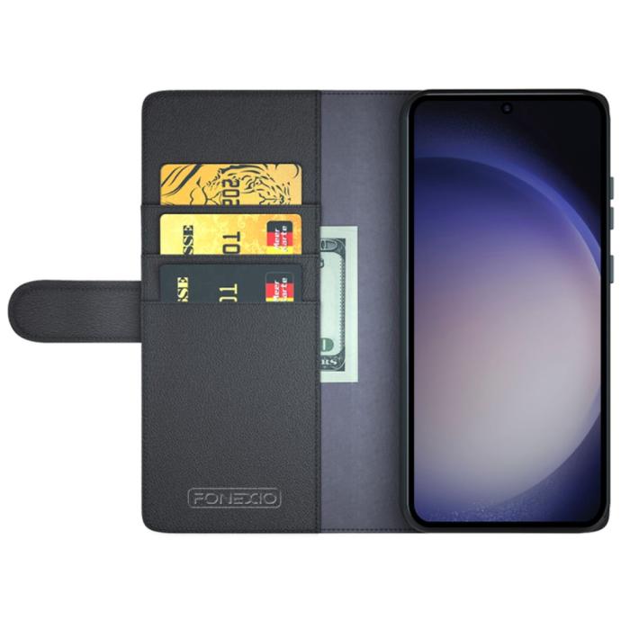 Bild 2, Samsung Galaxy S24 Ultra Fodral Premium Äkta Läder Svart