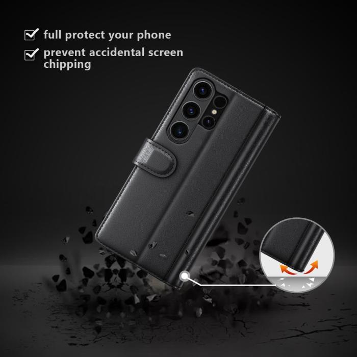 Bild 4, Samsung Galaxy S24 Ultra Fodral Premium Äkta Läder Svart