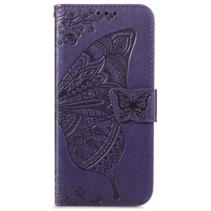 Bild 2, Samsung Galaxy S22 Plus Fodral Butterfly Tryckt Läder Lila