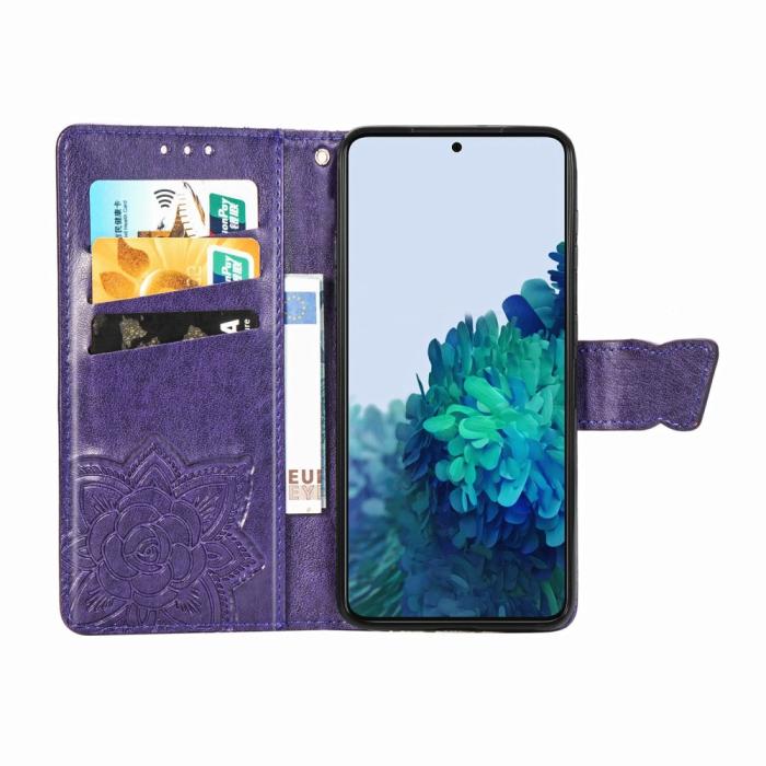 Bild 4, Samsung Galaxy S22 Plus Fodral Butterfly Tryckt Läder Lila