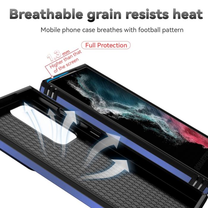Bild 3, Samsung Galaxy S23 Ultra Skal Hybrid Ring CamShield Blå