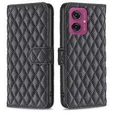 Motorola Moto G55 5G Fodral Diamond L&auml;der Svart
