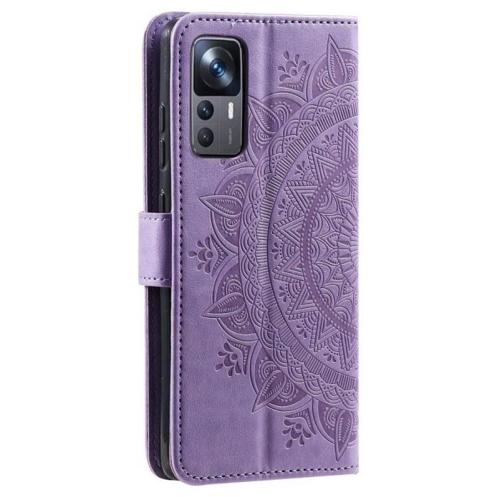 Bild 6, Xiaomi 12T / 12T Pro Fodral Mandala Läder Lila