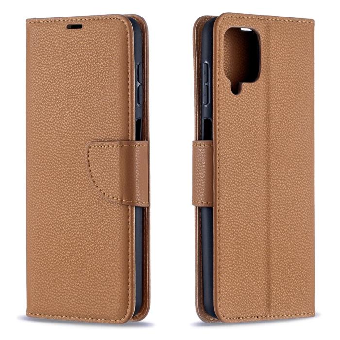 Bild 2, Samsung Galaxy A12 - Litchi Shark Fodral - Brun