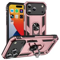 iPhone 17 Pro Skal Shockproof Hybrid Ring Ros&eacute;guld