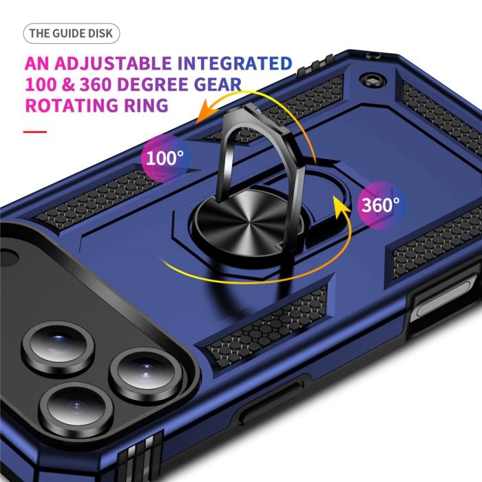 Bild 3, iPhone 17 Pro Skal Shockproof Hybrid Ring Blå