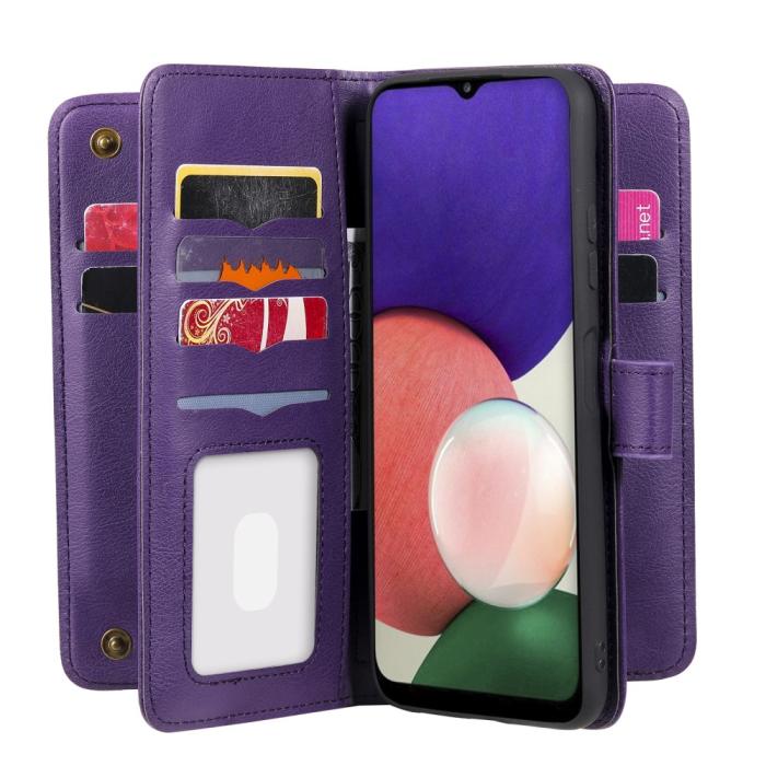 Bild 1, Samsung Galaxy A22 5G - Multifunktionellt Läder Fodral - Lila