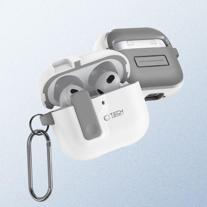 Bild 2, Tech-Protect AirPods 4 Skal Slim Hook Vit