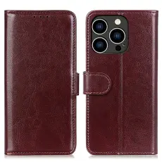 iPhone 16 Pro Max Fodral Crazy Horse L&auml;der Brun
