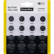 Smartline Knappcell Lithium Mix 3V 16-pack