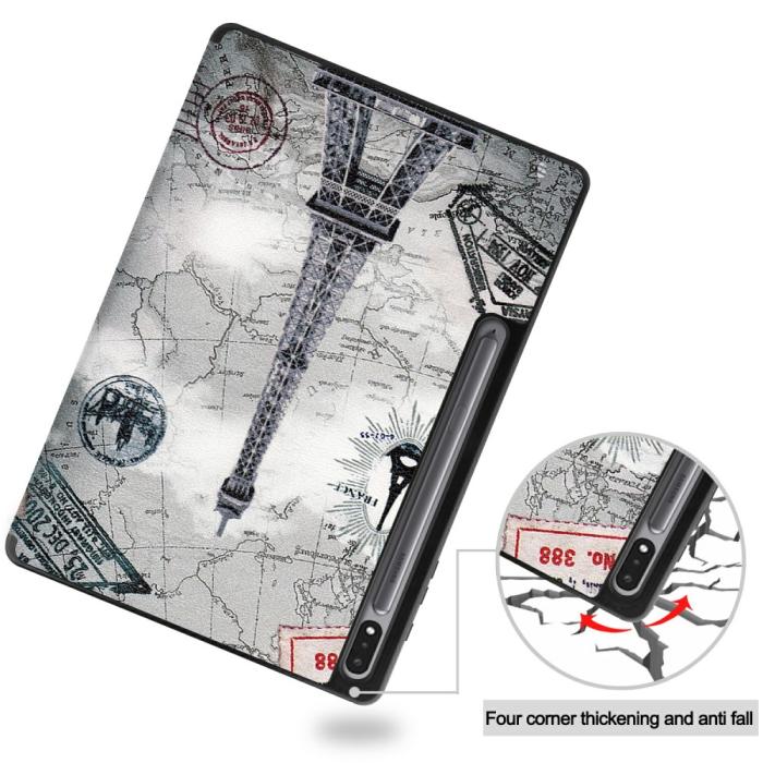 Bild 3, Samsung Galaxy Tab S7 Plus / Tab S8 Plus Fodral Tri-Fold Pennhållare