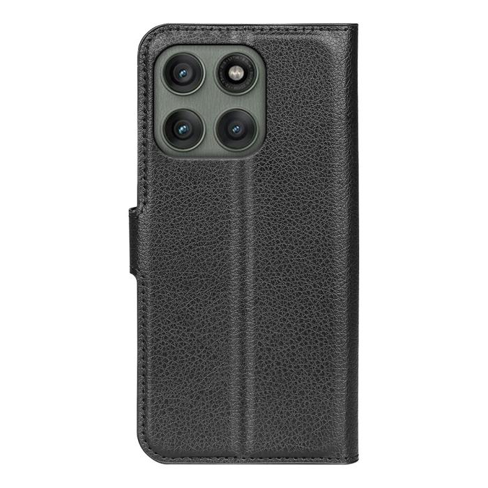 Bild 3, Motorola Edge 60 Pro Fodral Litchi Läder Svart
