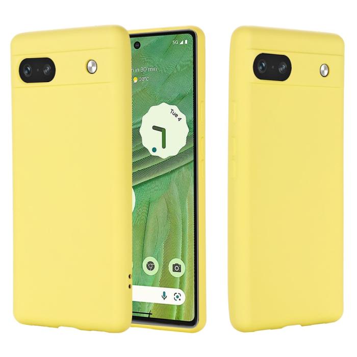 Bild 2, Google Pixel 7A Skal Liquid Silikon Med Strap Gul