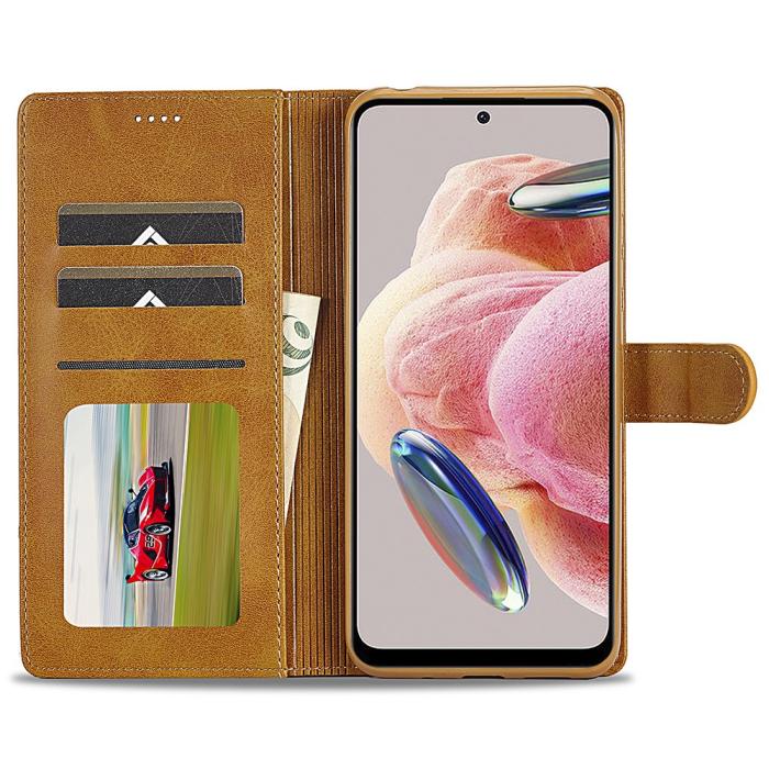 Bild 2, LC.IMEEKE Xiaomi Redmi Note 12 4G Fodral Läder Brun
