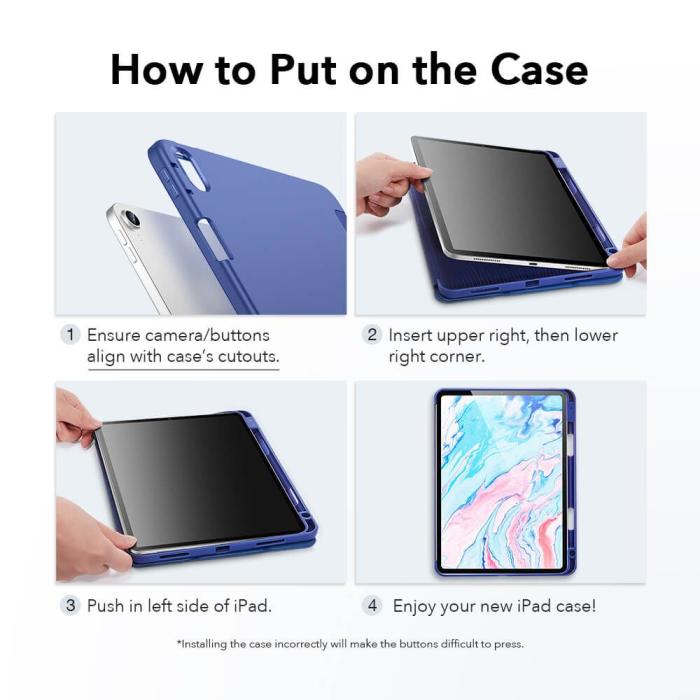 Bild 2, ESR iPad Air 2025-2020 Fodral Rebound Pennhållare Svart