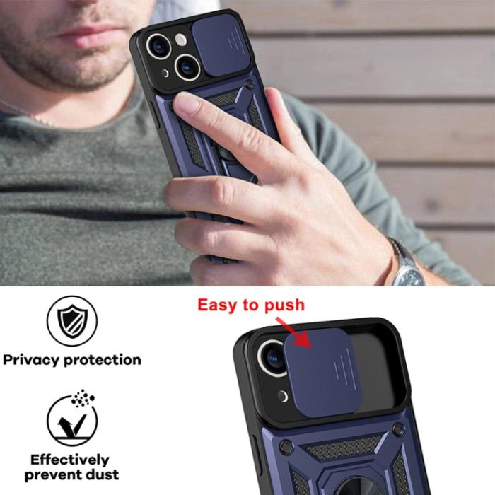 Bild 4, iPhone 14 Pro Skal CamShield Hybrid Ring Blå