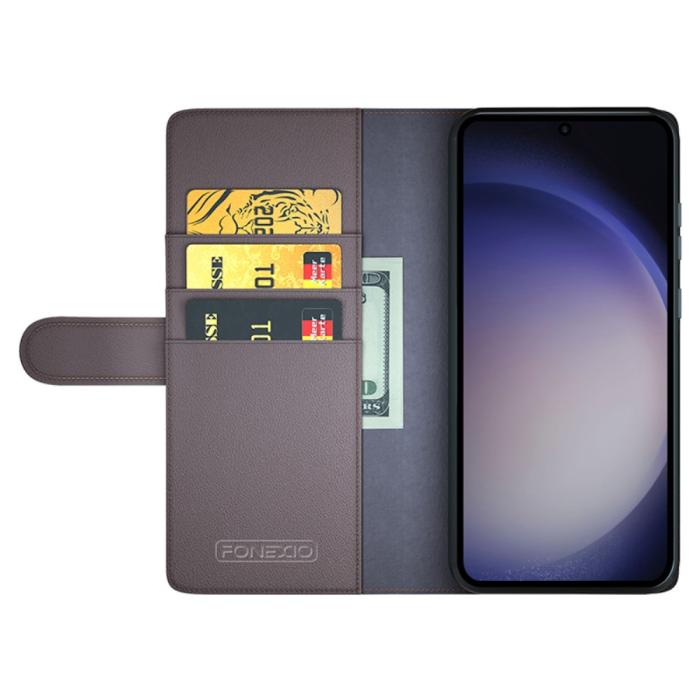 Bild 2, Samsung Galaxy S24 Ultra Fodral Premium Äkta Läder Brun
