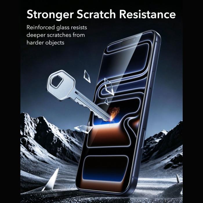 Bild 6, ESR iPhone 18 Pro/17 Pro 2-PACK Skärmskydd Amorite Härdat Glas