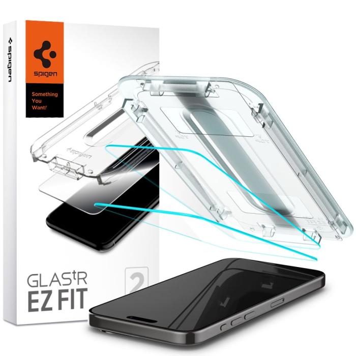 Bild 1, Spigen iPhone 15 Pro Max 2-PACK GLAS.tR 