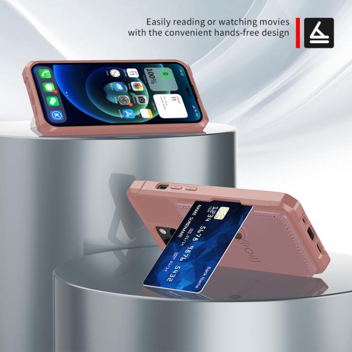 Bild 2, iPhone 14 Skal Med Magnetiskt Plånbok Roséguld