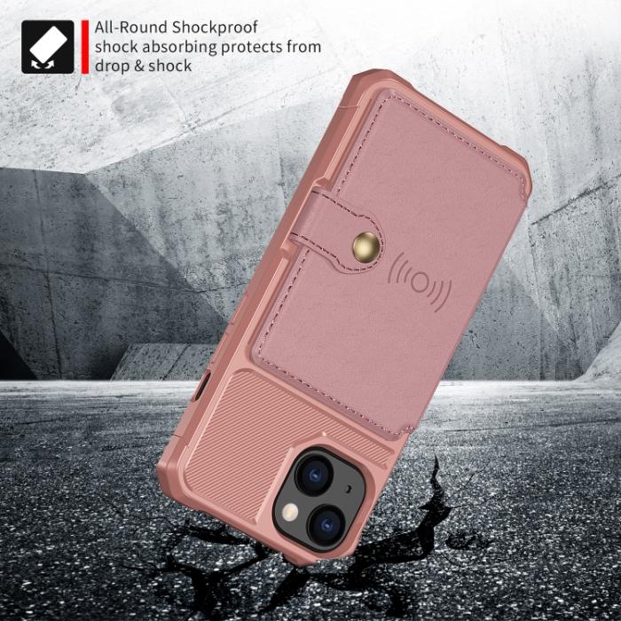 Bild 3, iPhone 14 Skal Med Magnetiskt Plånbok Roséguld