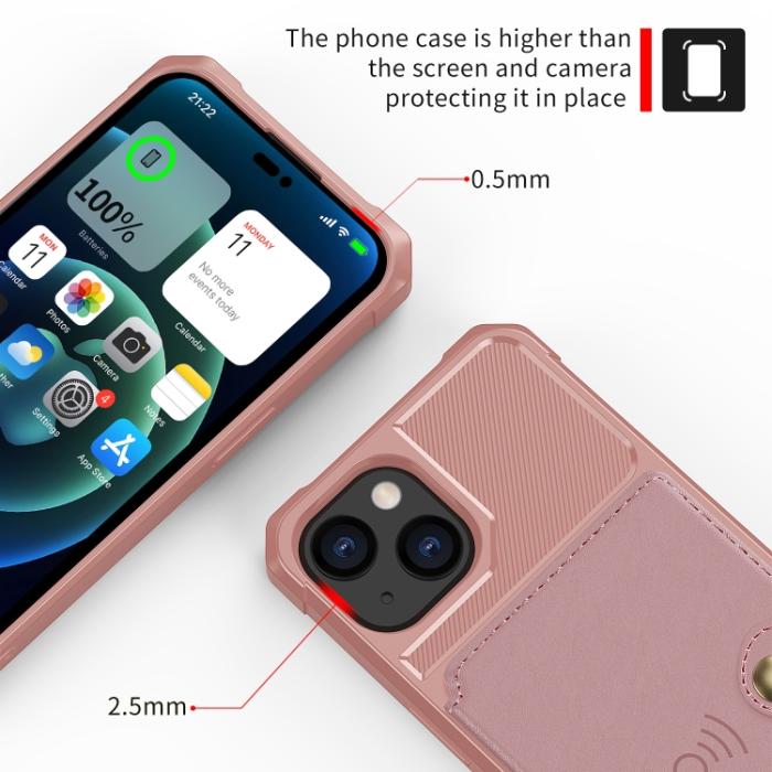 Bild 5, iPhone 14 Skal Med Magnetiskt Plånbok Roséguld