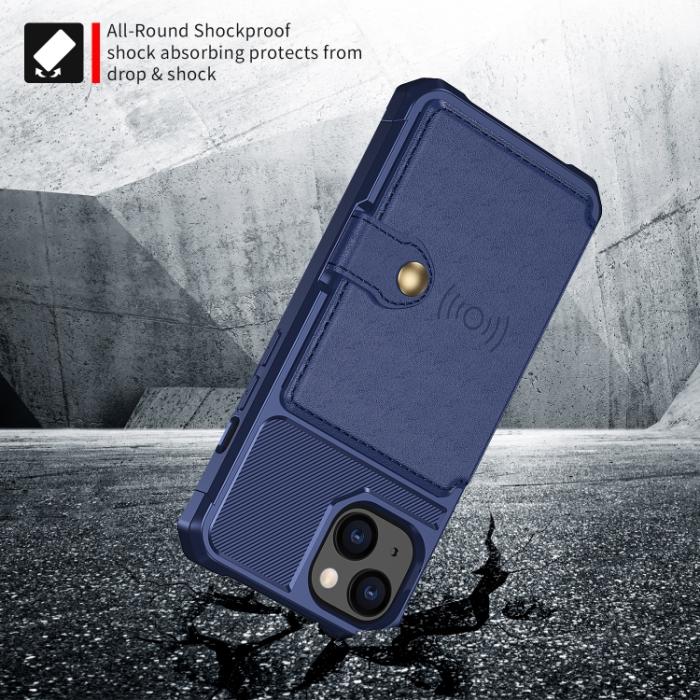 Bild 3, iPhone 14 Skal Med Magnetiskt Plånbok Navy Blue