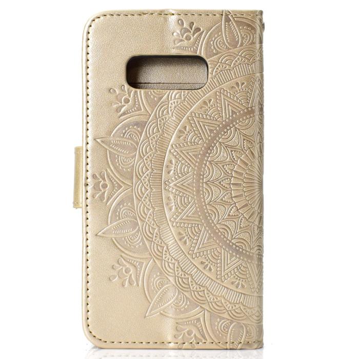 Bild 3, Samsung Galaxy S10e - Mandala Plånboksfodral - Guld