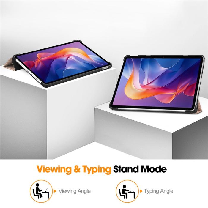 Bild 4, Xiaomi Redmi Pad 2 Fodral Tri-Fold Roséguld