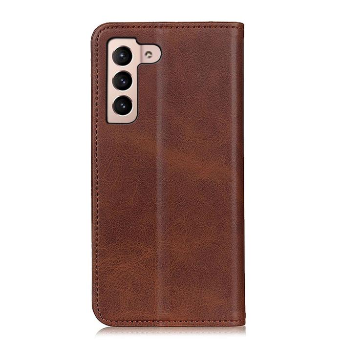 Bild 3, Samsung Galaxy S22 Plus Fodral Flip Split Läder Brun
