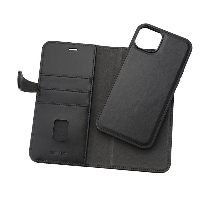 Bild 5, Buffalo iPhone 15 Plus Fodral 2in1 Äkta Läder Svart