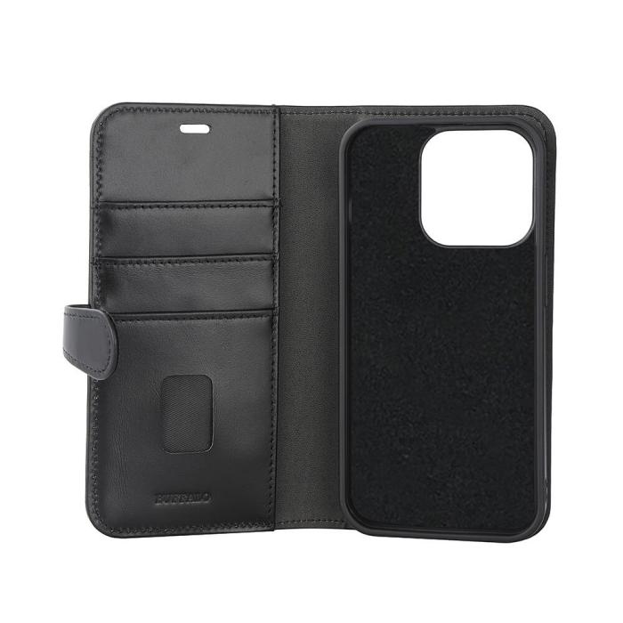 Bild 4, Buffalo iPhone 15 Pro Fodral 2in1 Äkta Läder Svart