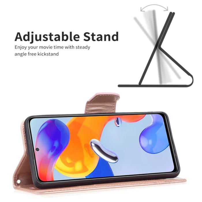 Bild 2, Xiaomi Redmi 10 5G Fodral Butterfly Roséguld