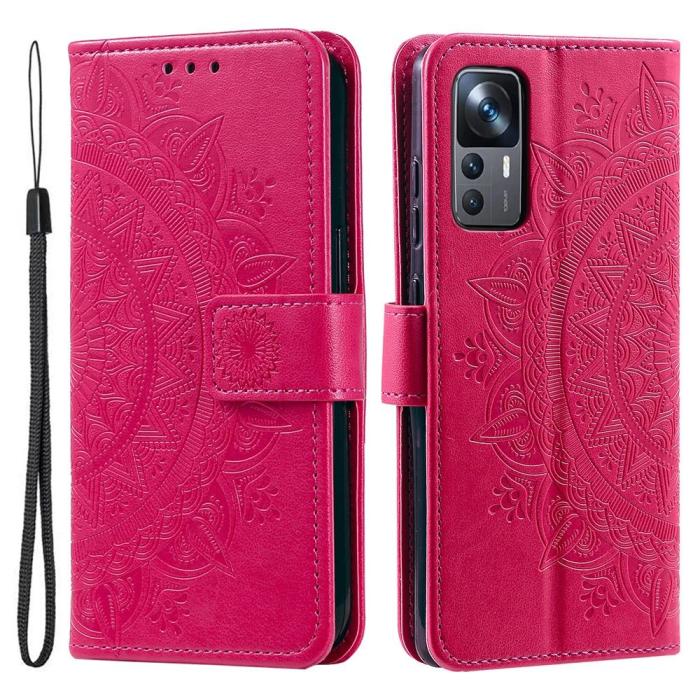 Bild 1, Xiaomi 12T / 12T Pro Fodral Mandala Läder Rosa
