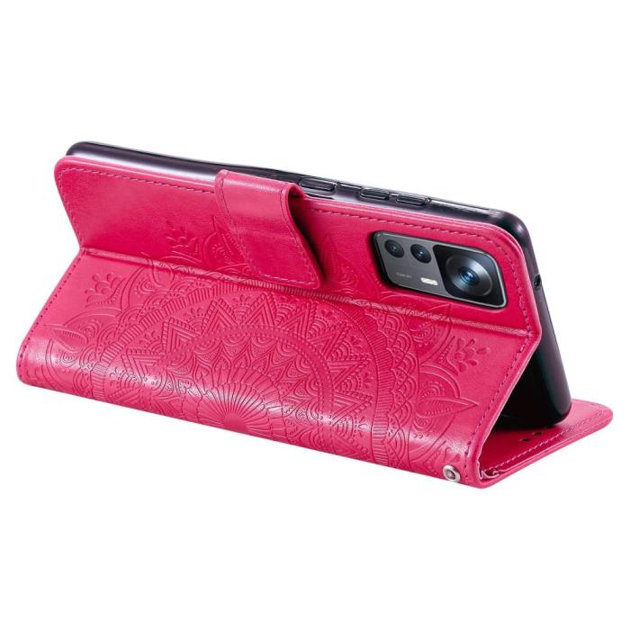 Bild 4, Xiaomi 12T / 12T Pro Fodral Mandala Läder Rosa