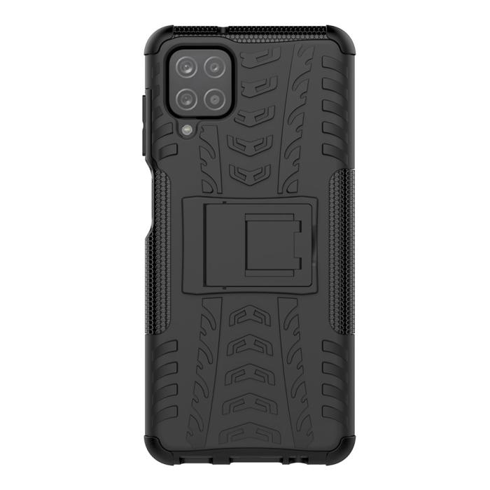 Bild 3, Samsung Galaxy A12 - Ultimata Stöttåliga Skalet med Stöd - Svart
